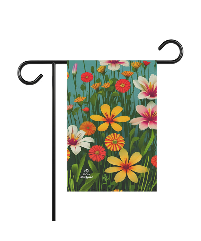 Wildflowers, Outdoor Garden Flag, Decor for Yard, Patio, House, 12" x 18", Double Sided Vertical. Flag only