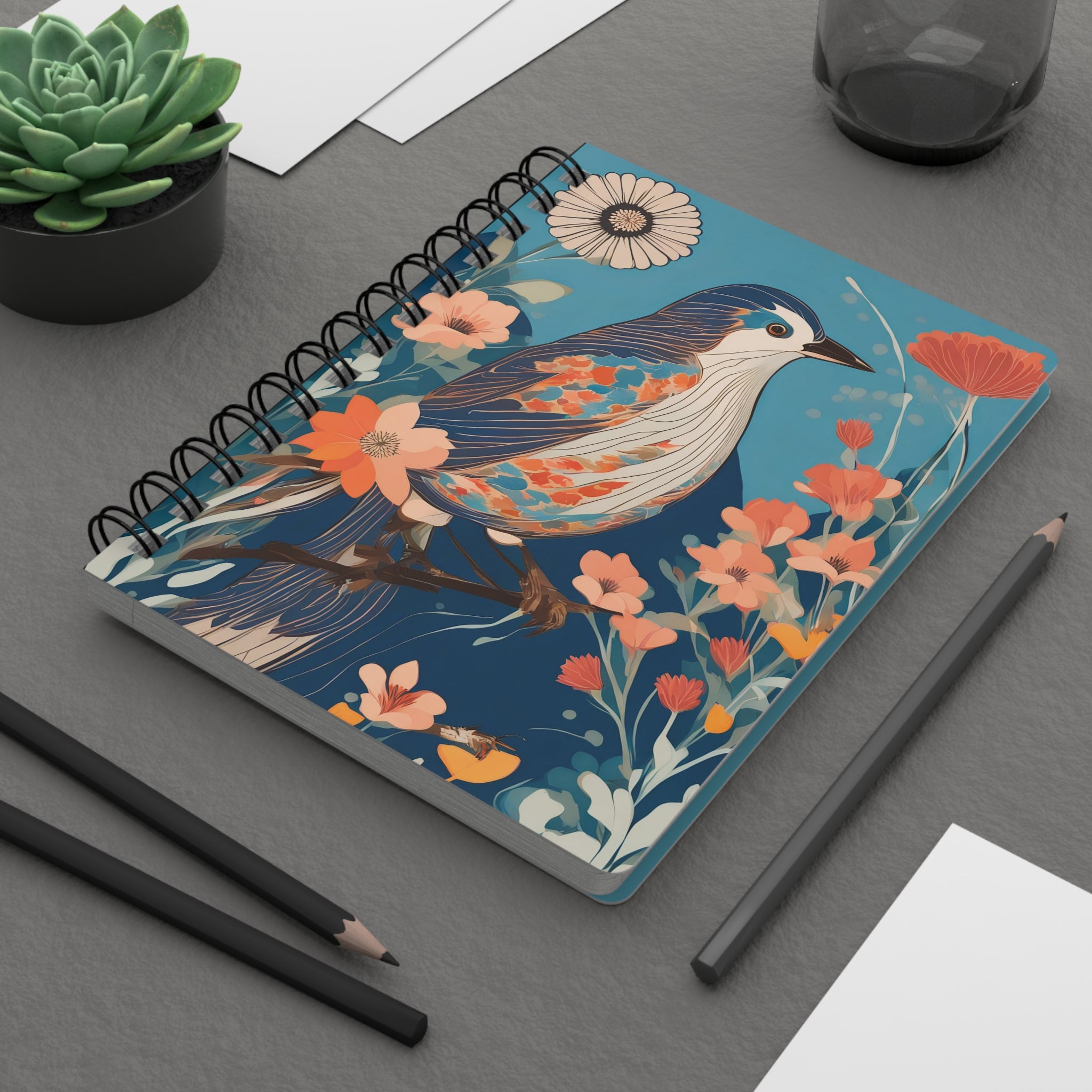 Colorful Bird Spiral Journal