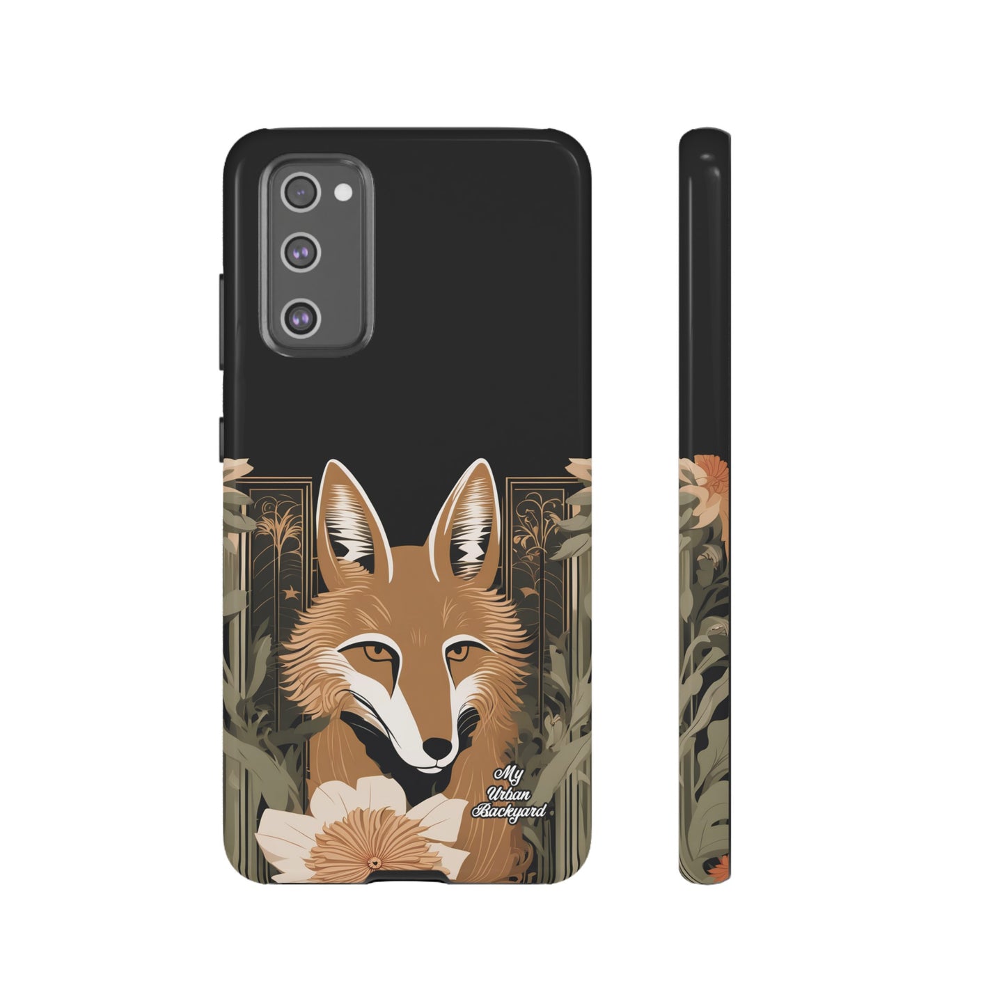 Art Deco Coyote with Flower, Cell Phone Case - Apple, Samsung or Google Pixel