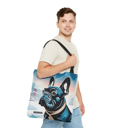 Winter French Bulldog Tote Bag