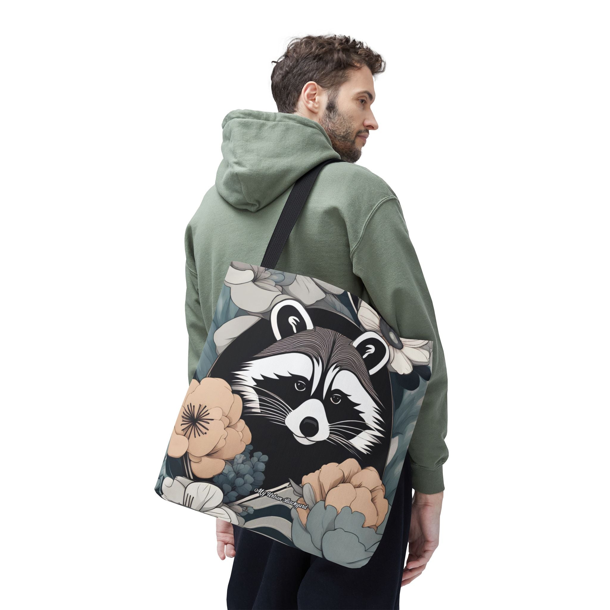 Rocco Pawsley, Raccoon Tote Bag with Cotton Handles For Everyday Use, 3 Sizes