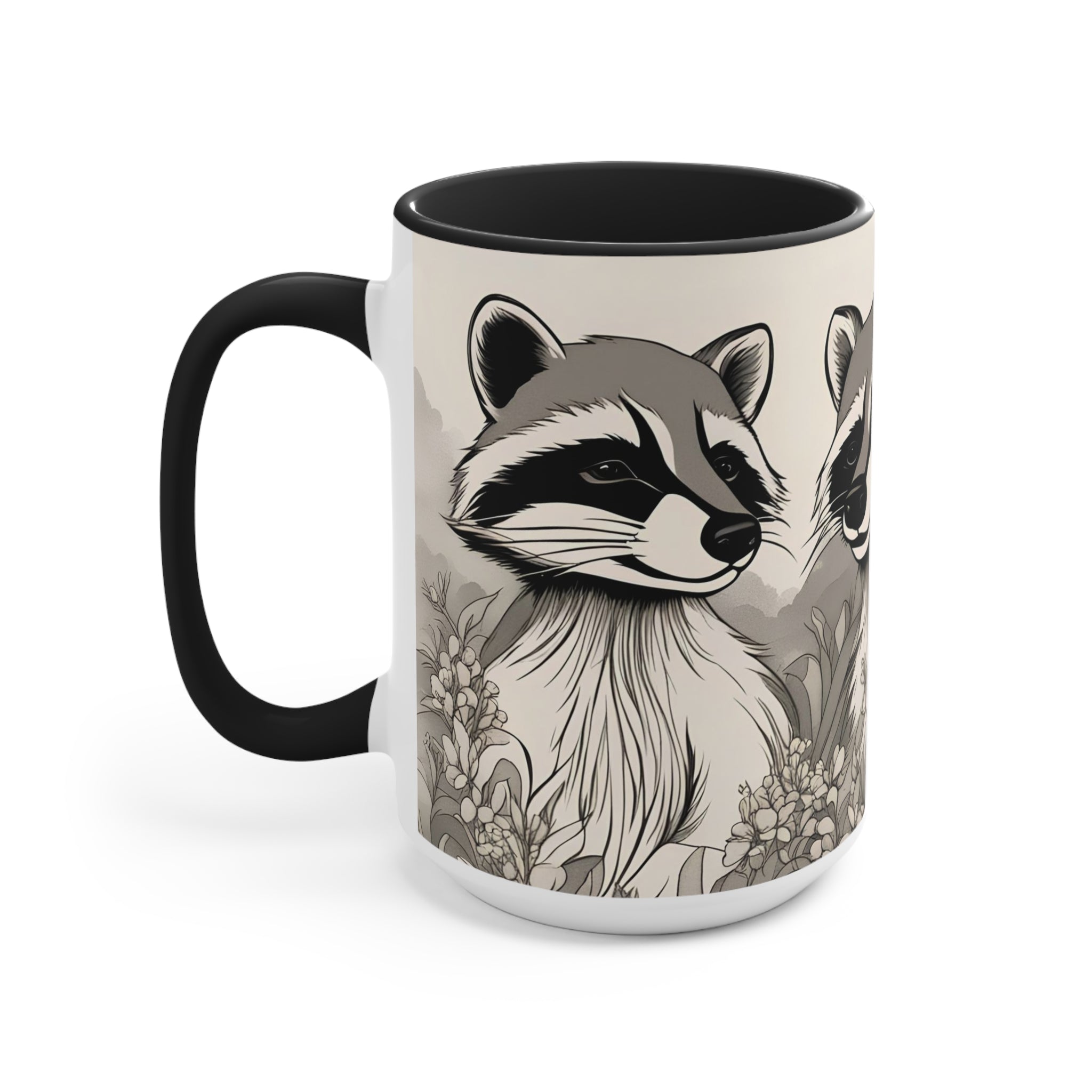 Three Raccoons, Ceramic Coffee Mug