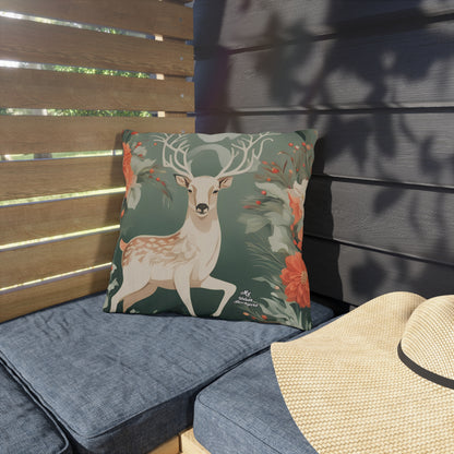 Holiday Deer, Indoor/Outdoor Throw Pillow Decor for Patio, Porch, or Office, 3 sizes