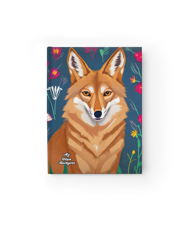 Coyote with Red Flowers, Hardcover Notebook Journal - Write in Style