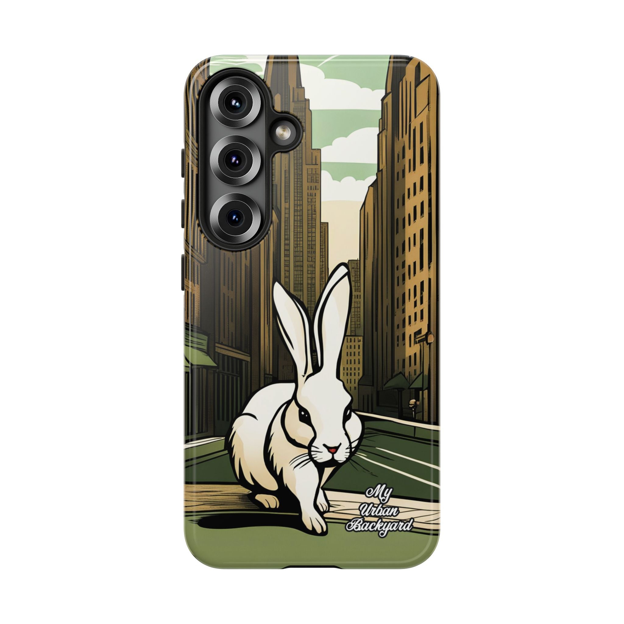 White Rabbit on a City Street, Cell Phone Case - Apple, Samsung, Google Pixel