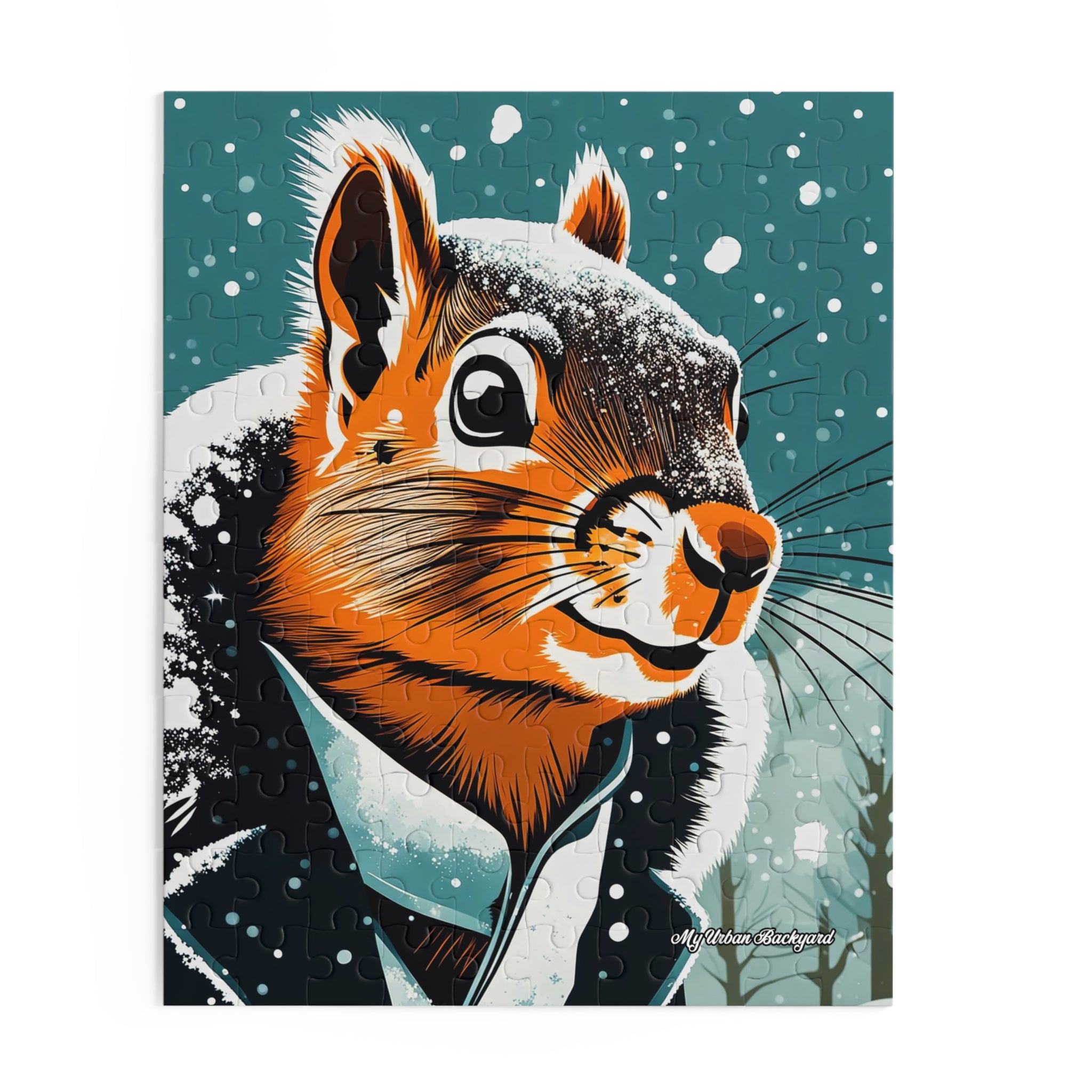 Winter Squirrel Jigsaw Puzzle, Holiday Fun, Family Game Night, Cozy Indoor Activity, Gift for Animal Lovers, (120, 252, or 500-Piece)