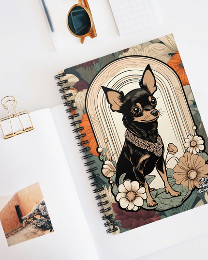 Tango, Dog Spiral Notebook Writing Journal - 118 Ruled Pages
