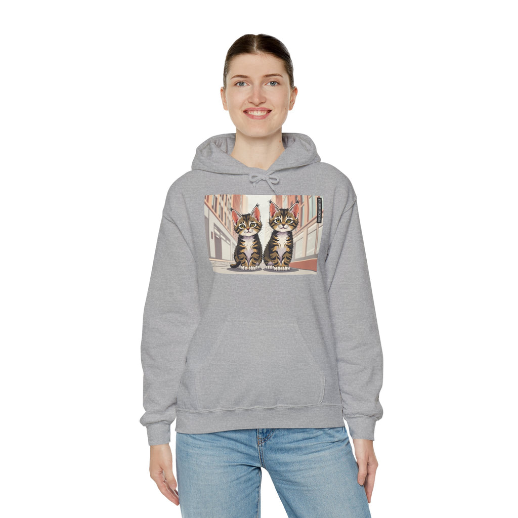 Cute Tabby Kittens Hooded Sweatshirt, Cozy Gift for Pet Owners, Cat Mom Hoodie, Cute Cat Sweatshirt, Cat-Themed Apparel, Animal Lover Gift