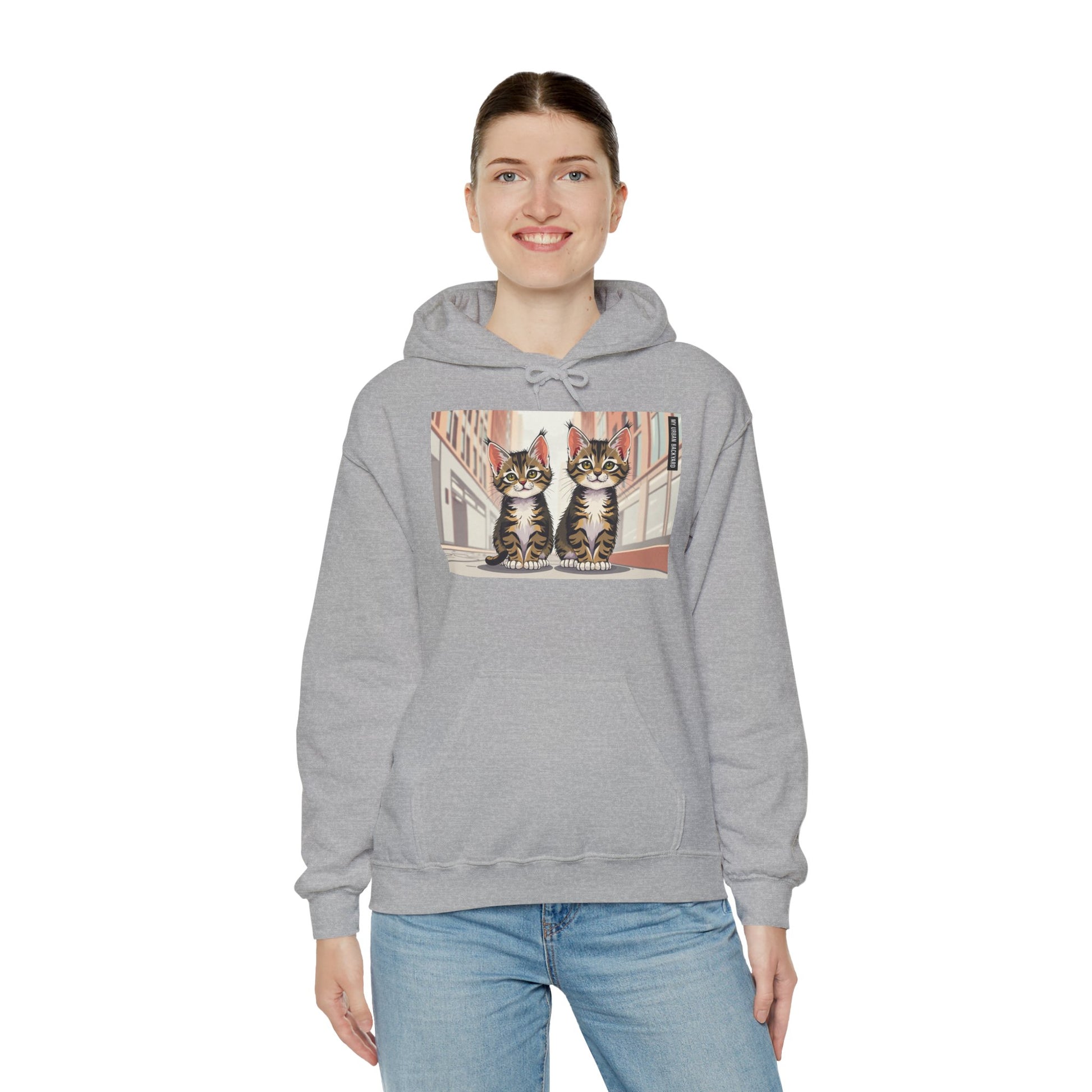 Cute Tabby Kittens Hooded Sweatshirt, Cozy Gift for Pet Owners, Cat Mom Hoodie, Cute Cat Sweatshirt, Cat-Themed Apparel, Animal Lover Gift