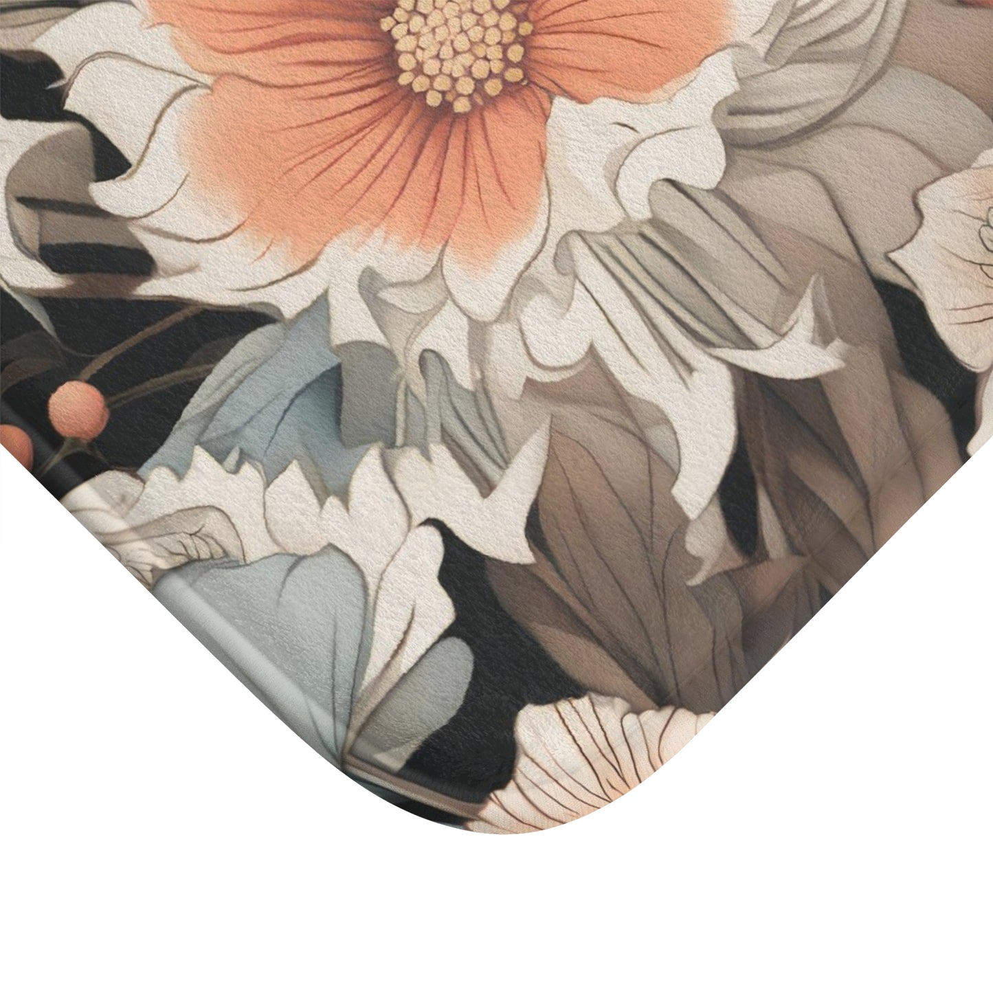 Muted Wildflower Bouquet, Memory Foam Bath Mat - Cozy Bathroom Essential