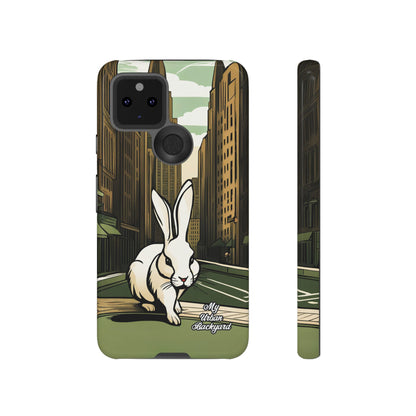 White Rabbit on a City Street, Cell Phone Case - Apple, Samsung, or Google Pixel