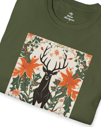 Winter Stag, Soft 100% Cotton T-Shirt, Unisex, Short Sleeve, Classic Fit