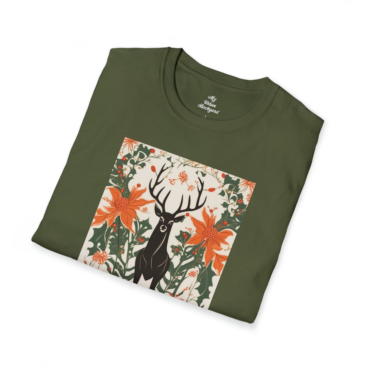 Winter Stag, Soft 100% Cotton T-Shirt, Unisex, Short Sleeve, Classic Fit