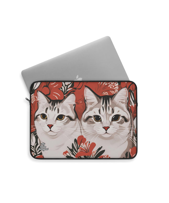 Tess & Jess Clawfield, Cat Laptop Carrying Case, Top Loading Sleeve for School or Work
