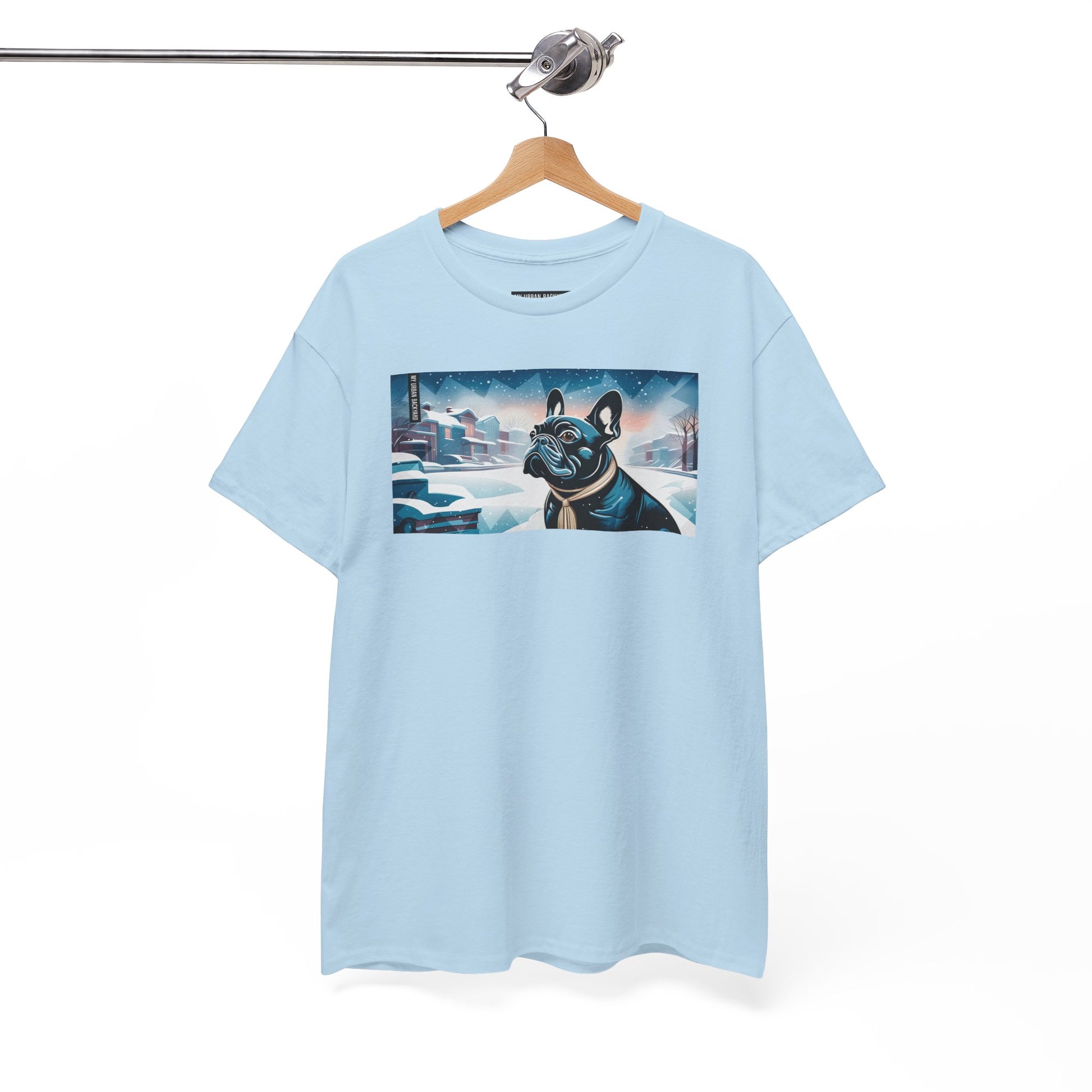 French Bulldog, Winter Graphic Tee, Unisex T-Shirt, Nature Lover Gift, Animal Art Top, Casual Wear