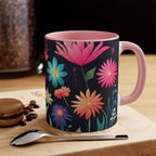 Ceramic Mug for Coffee, Tea, Hot Cocoa. Home/Office, Colorful Flowers