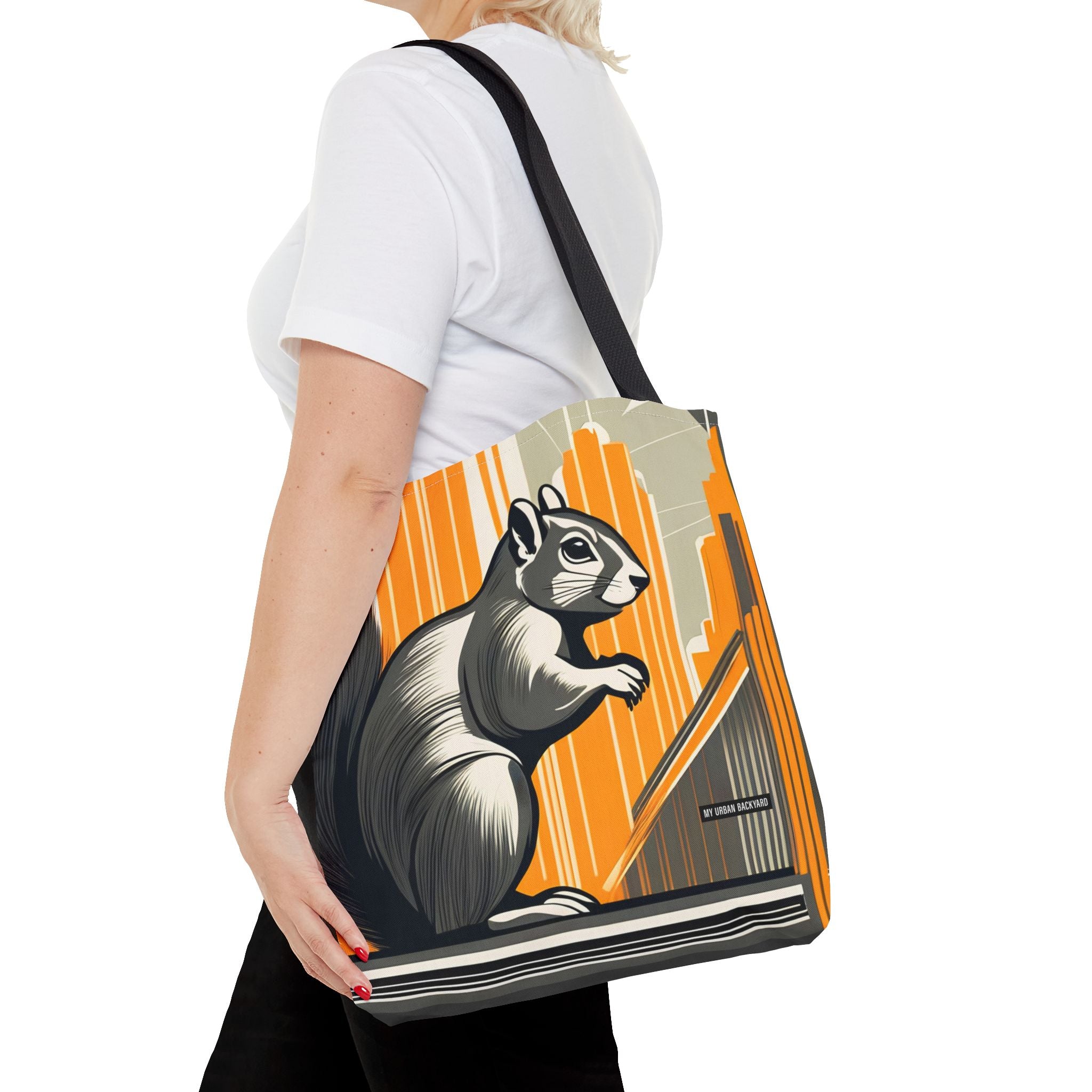Art Deco Squirrel, Everyday Tote Bag w Cotton Handles