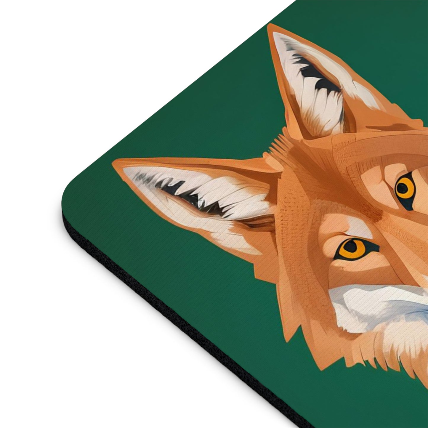 Coyote on Forest Green, Computer Mouse Pad - for Home or Office