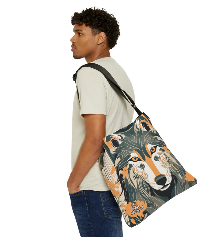 Dorian Greyfang Tote Bag with Adjustable Strap, Wolf Design - Trendy and Versatile