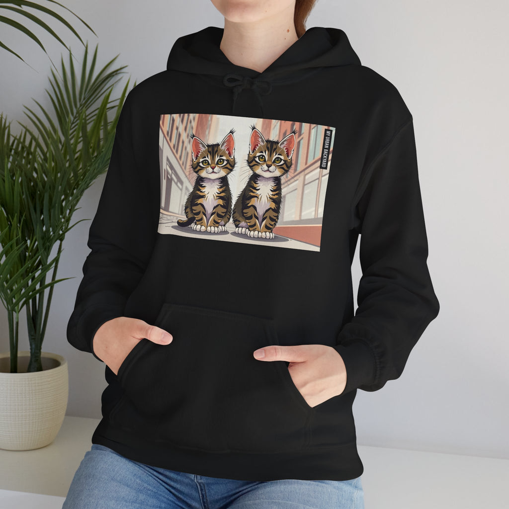 Cute Tabby Kittens Hooded Sweatshirt, Cozy Gift for Pet Owners, Cat Mom Hoodie, Cute Cat Sweatshirt, Cat-Themed Apparel, Animal Lover Gift