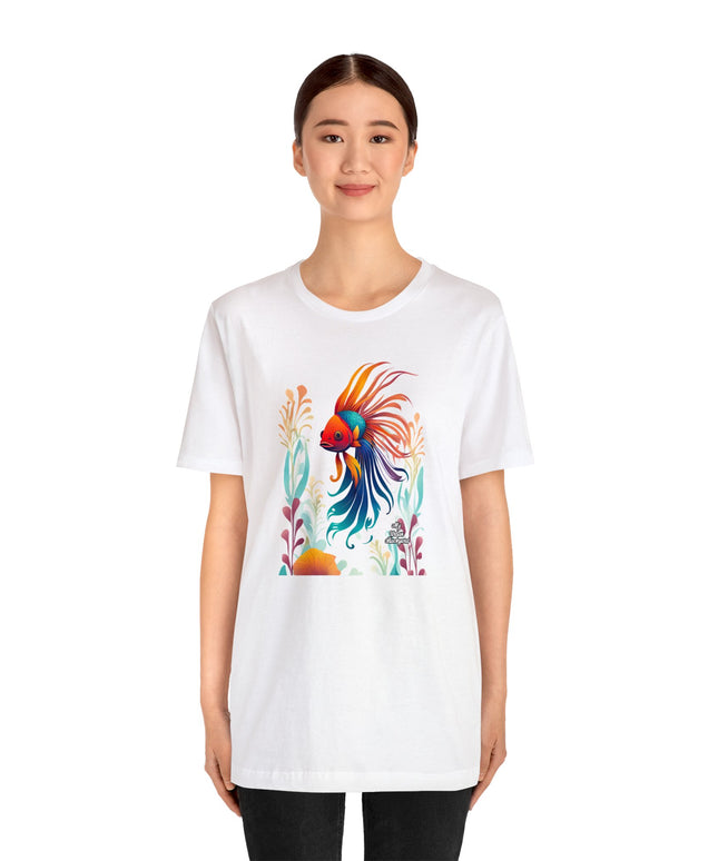 Colorful Betta Fish, Soft 100% Jersey Cotton T-Shirt, Unisex, Short Sleeve, Retail Fit