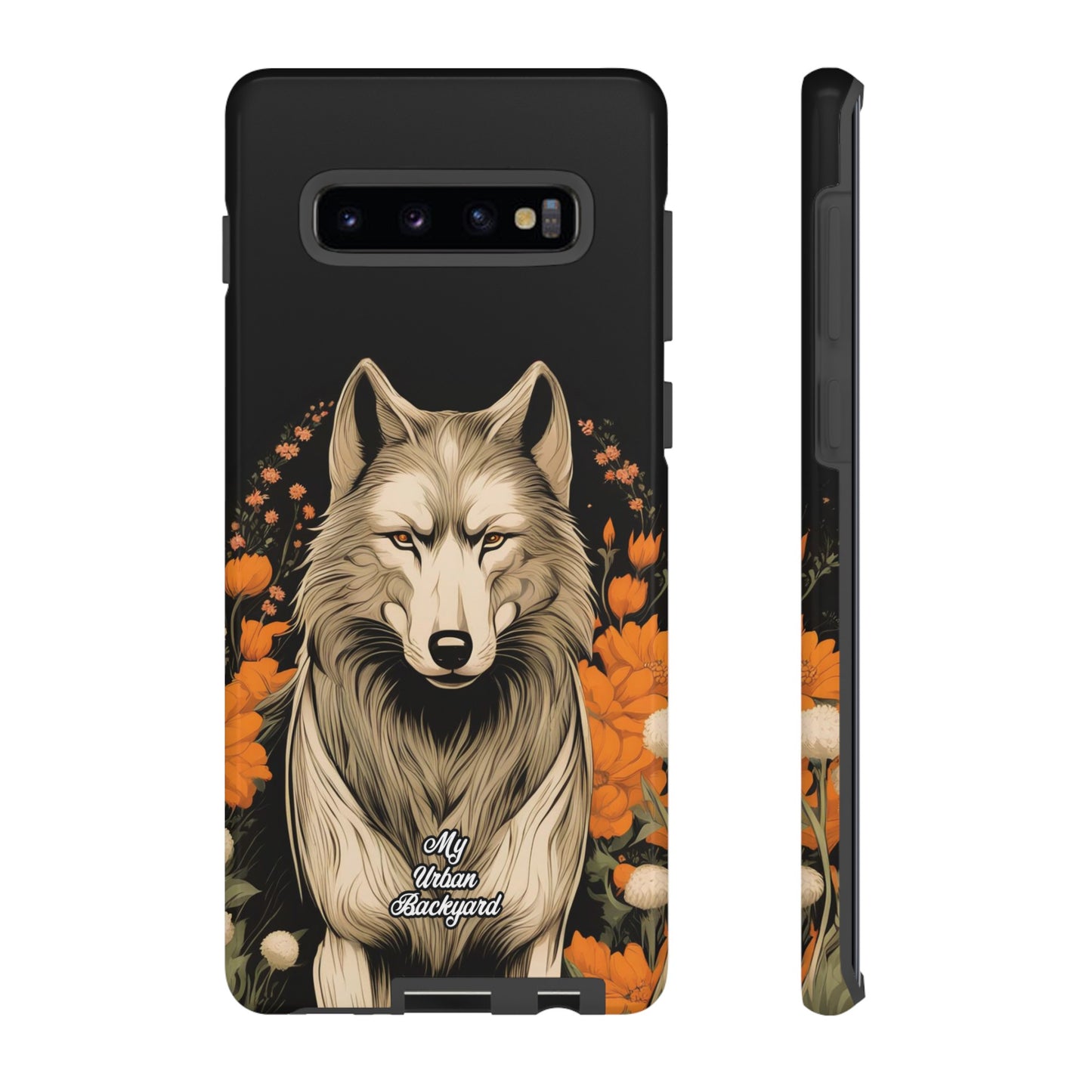 Wolf with Flowers, Cell Phone Case - Apple, Samsung or Google Pixel