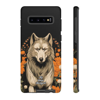 Wolf with Flowers, Cell Phone Case - Apple, Samsung or Google Pixel