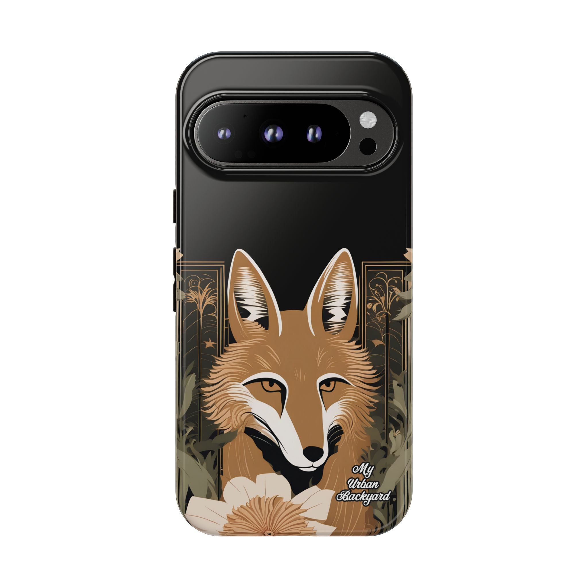 Art Deco Coyote with Flower, Cell Phone Case - Apple, Samsung, Google Pixel