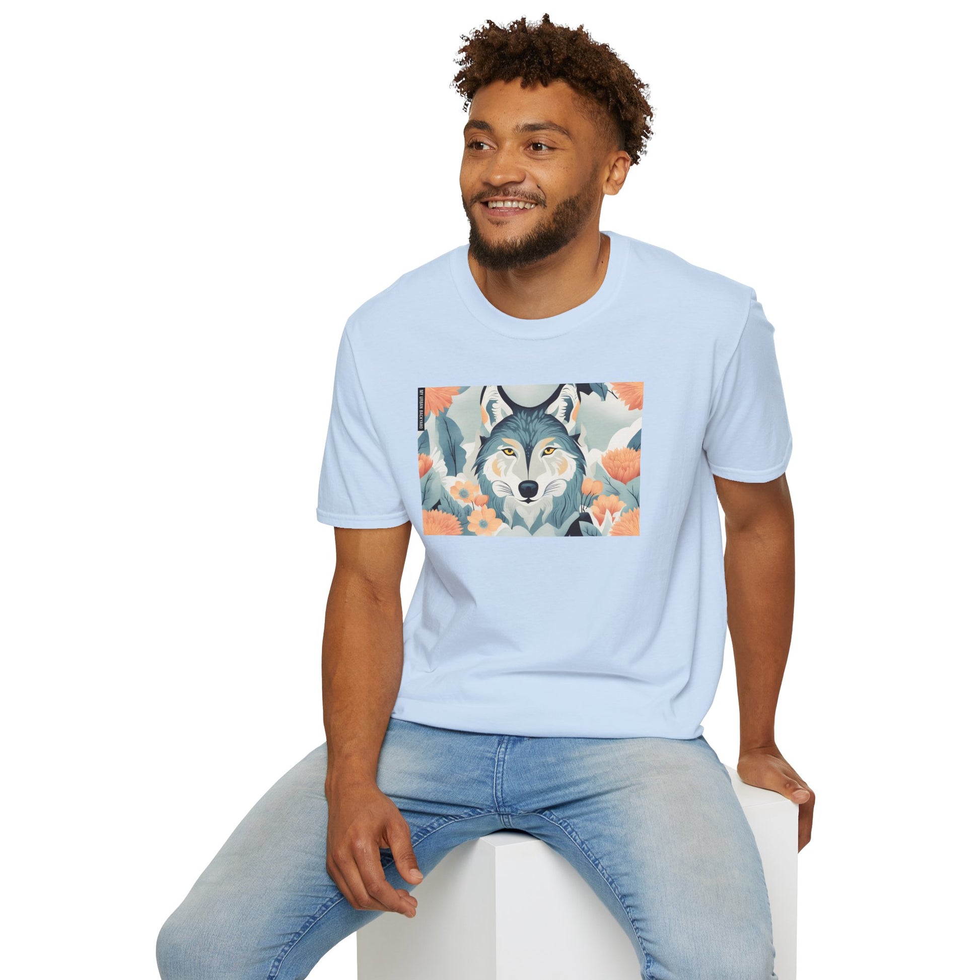 Blue Wolf, Soft 100% Cotton T-Shirt, Unisex, Short Sleeve, Classic Fit