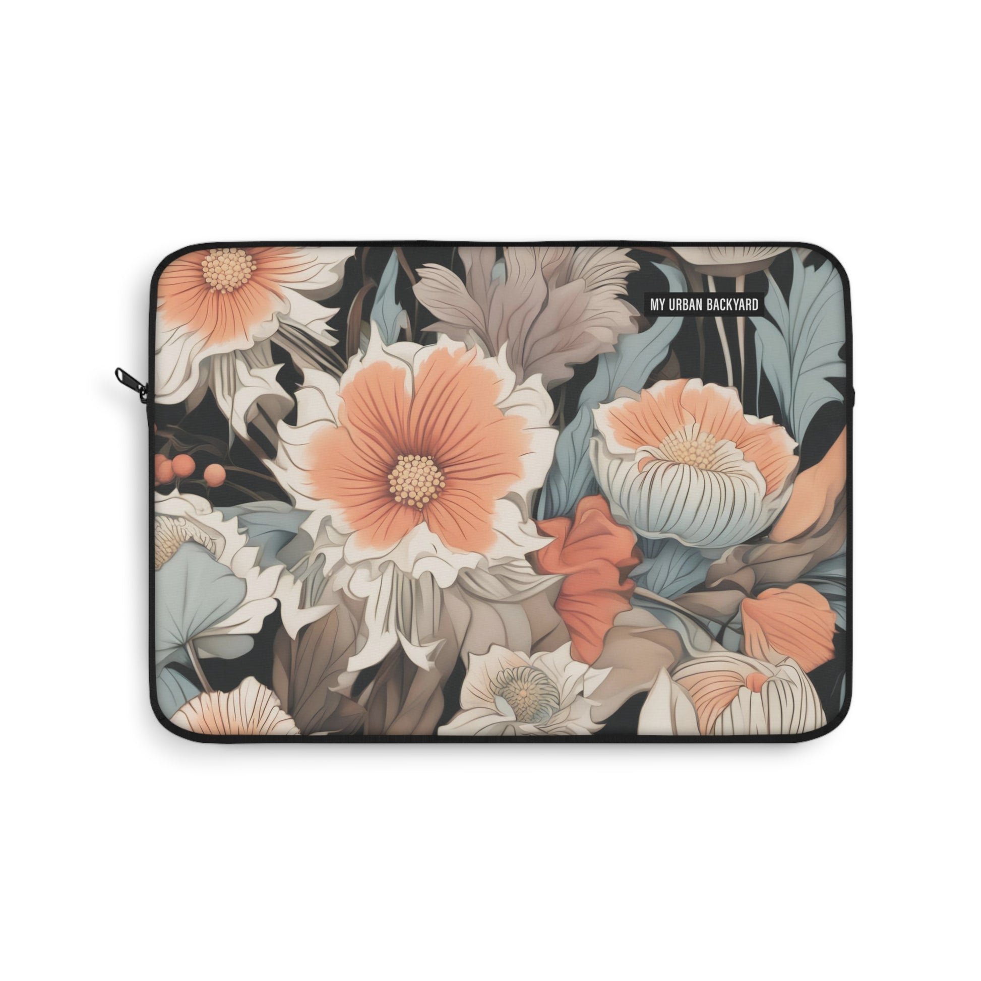 Muted Wildflower Bouquet Design, Soft Laptop Sleeve - Artisanal Computer Case, Stylish Tech Accessory