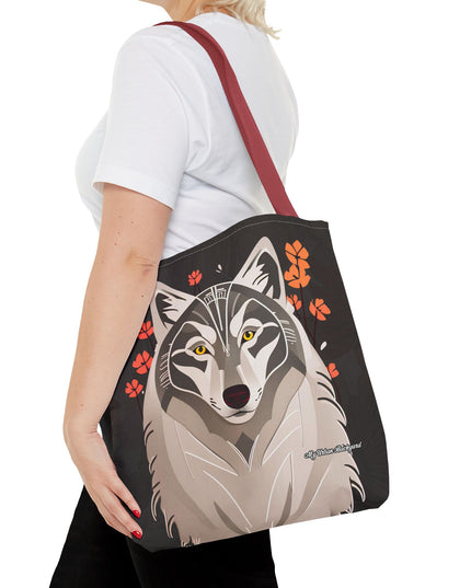 Art Deco Wolf Tote Bag with Cotton Handles For Everyday Use, 3 Sizes