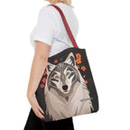Art Deco Wolf Tote Bag with Cotton Handles For Everyday Use, 3 Sizes
