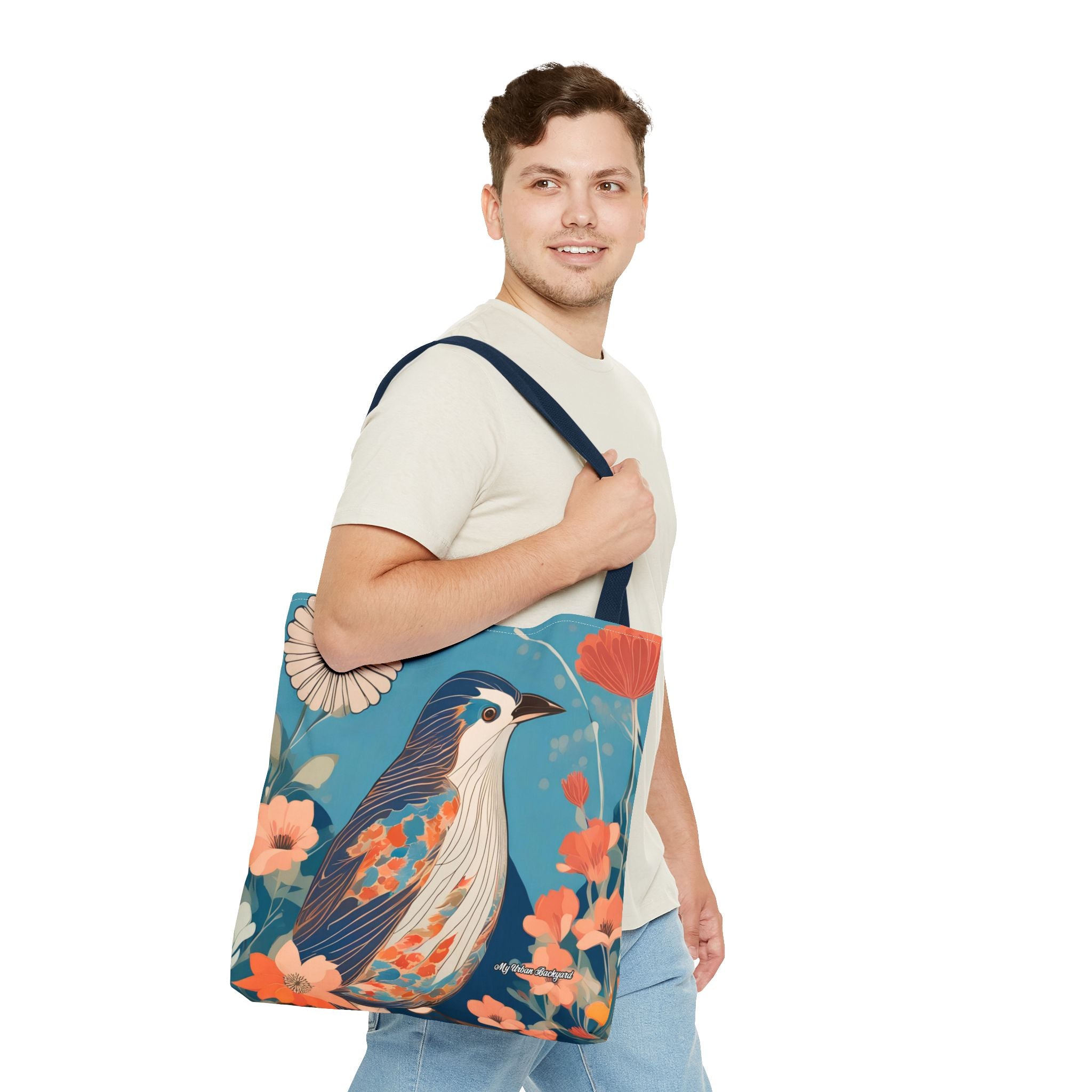 Colorful Bird Tote Bag with Cotton Handles For Everyday Use, 3 Sizes