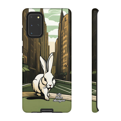 White Rabbit on a City Street, Cell Phone Case - Apple, Samsung, or Google Pixel