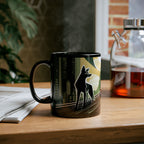 Art Deco Coyote, Ceramic Coffee Mug