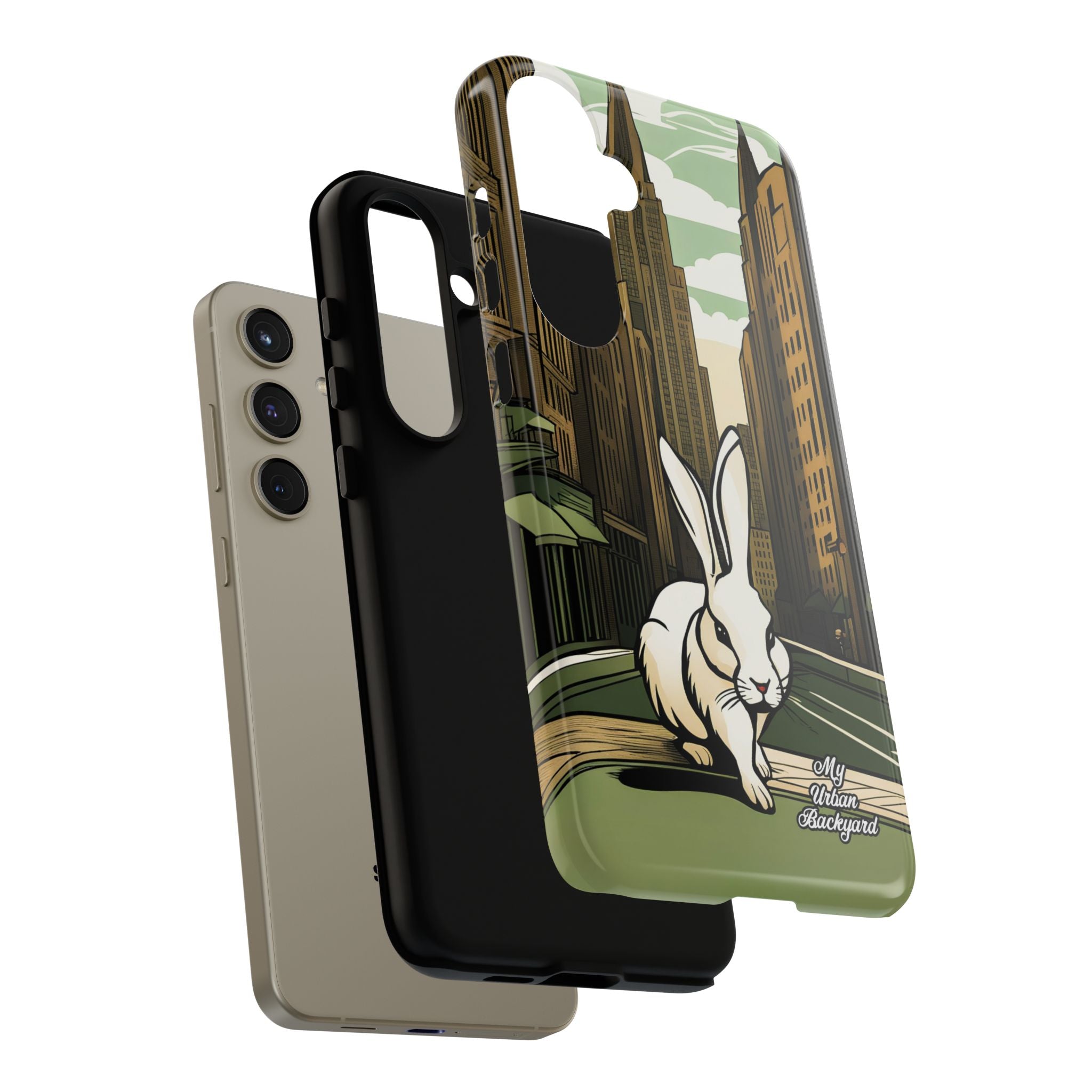 White Rabbit on a City Street, Cell Phone Case - Apple, Samsung, Google Pixel