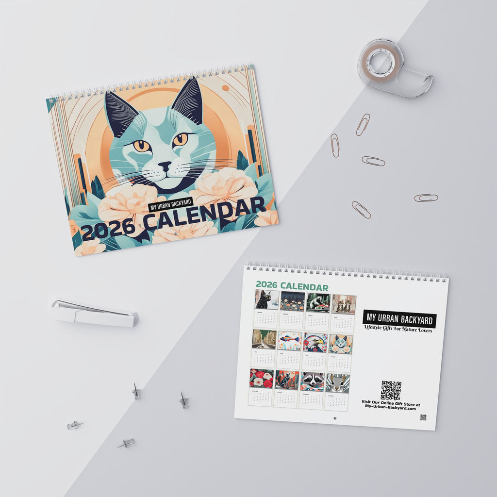 2026 My Urban Backyard Wall Calendar - Monthly Planner for Nature Lovers and Art Enthusiasts
