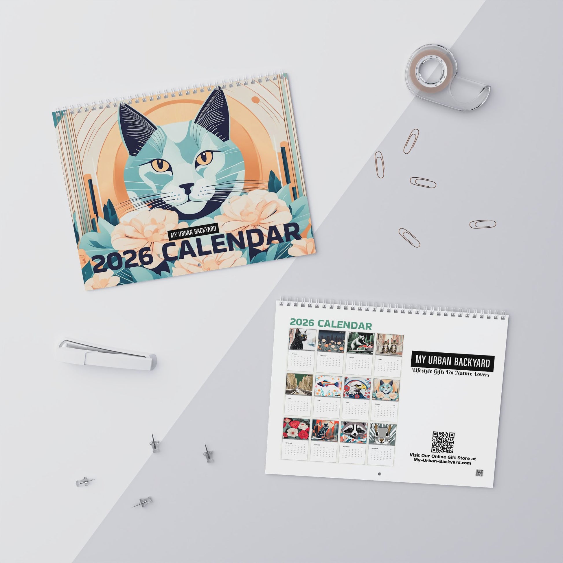 2026 My Urban Backyard Wall Calendar - Monthly Planner for Nature Lovers and Art Enthusiasts