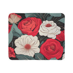 Floral Sherpa Fleece Blanket - Cozy Floral Throw for Home Decor