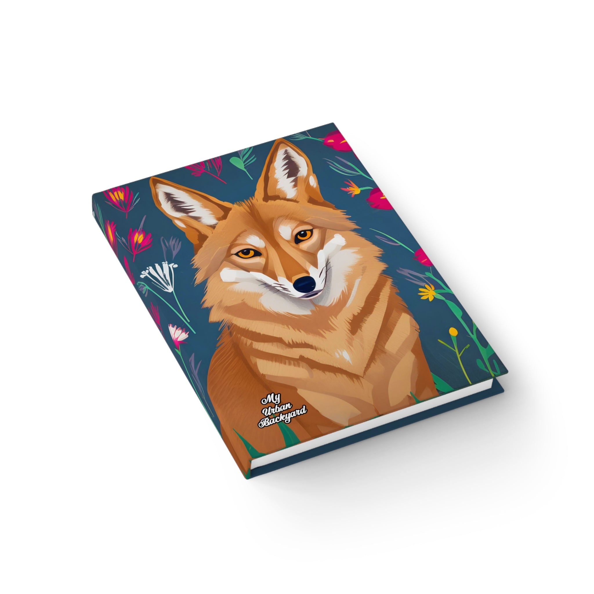 Coyote with Red Flowers, Hardcover Notebook Journal - Write in Style