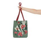 White and Red Wildflowers Tote Bag with Cotton Handles For Everyday Use, 3 Sizes