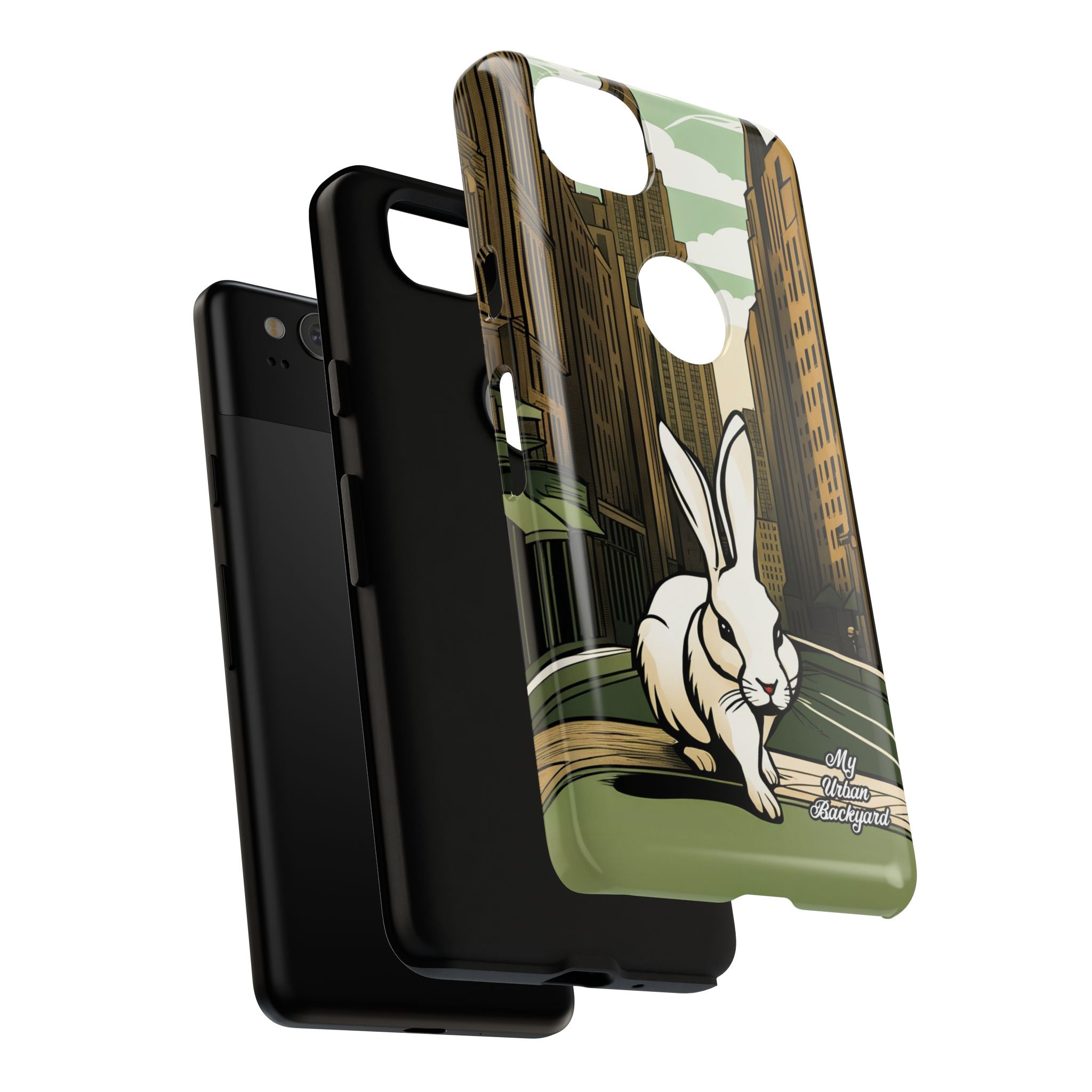 White Rabbit on a City Street, Cell Phone Case - Apple, Samsung, Google Pixel