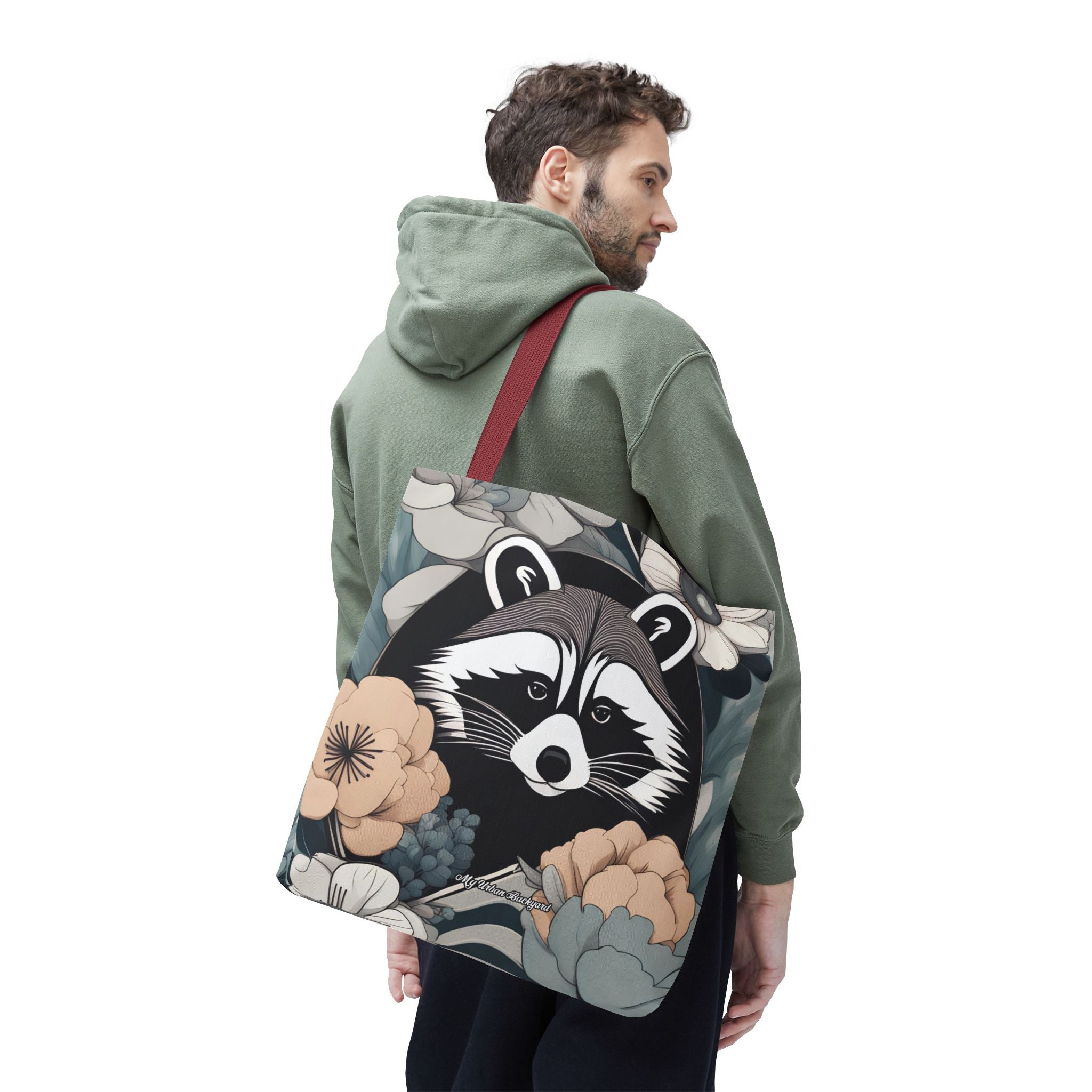 Rocco Pawsley, Raccoon Tote Bag with Cotton Handles For Everyday Use, 3 Sizes