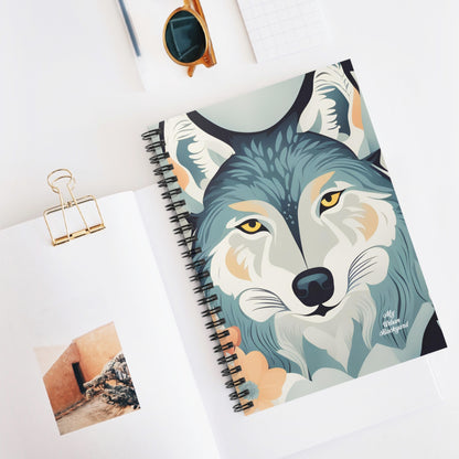 Blue Wolf, Spiral Notebook Journal - Write in Style