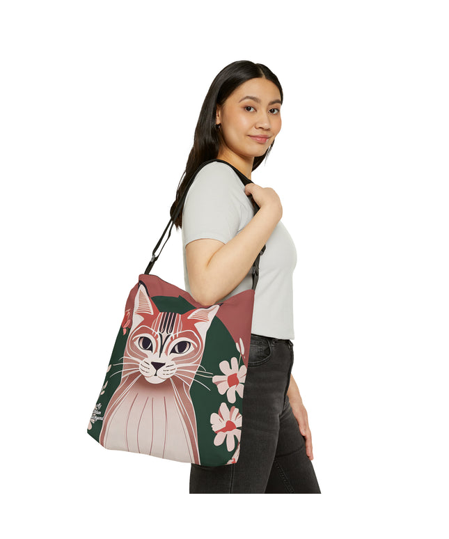 Selena Purrmore, Cat Tote Bag with Adjustable Strap - Trendy and Versatile