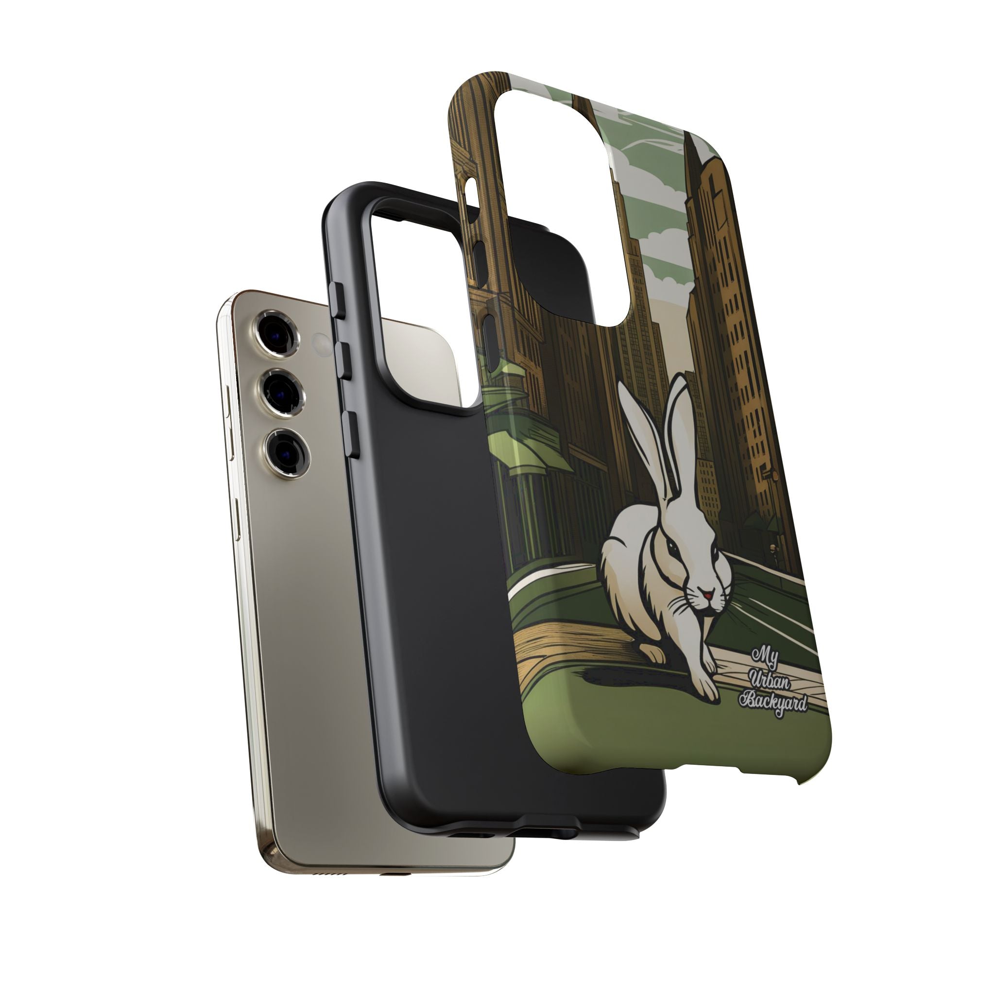 White Rabbit on a City Street, Cell Phone Case - Apple, Samsung, Google Pixel