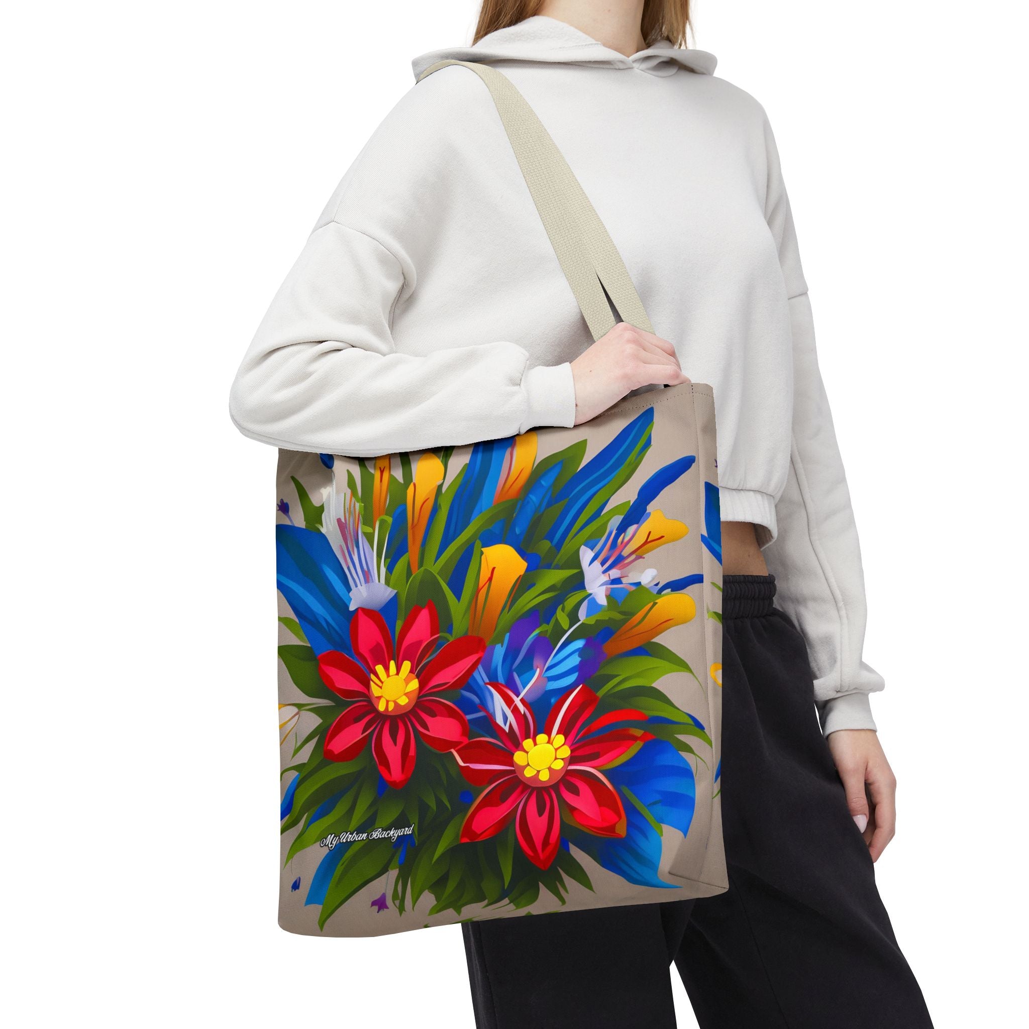 Vibrant Wildflowers Tote Bag with Cotton Handles For Everyday Use, 3 Sizes