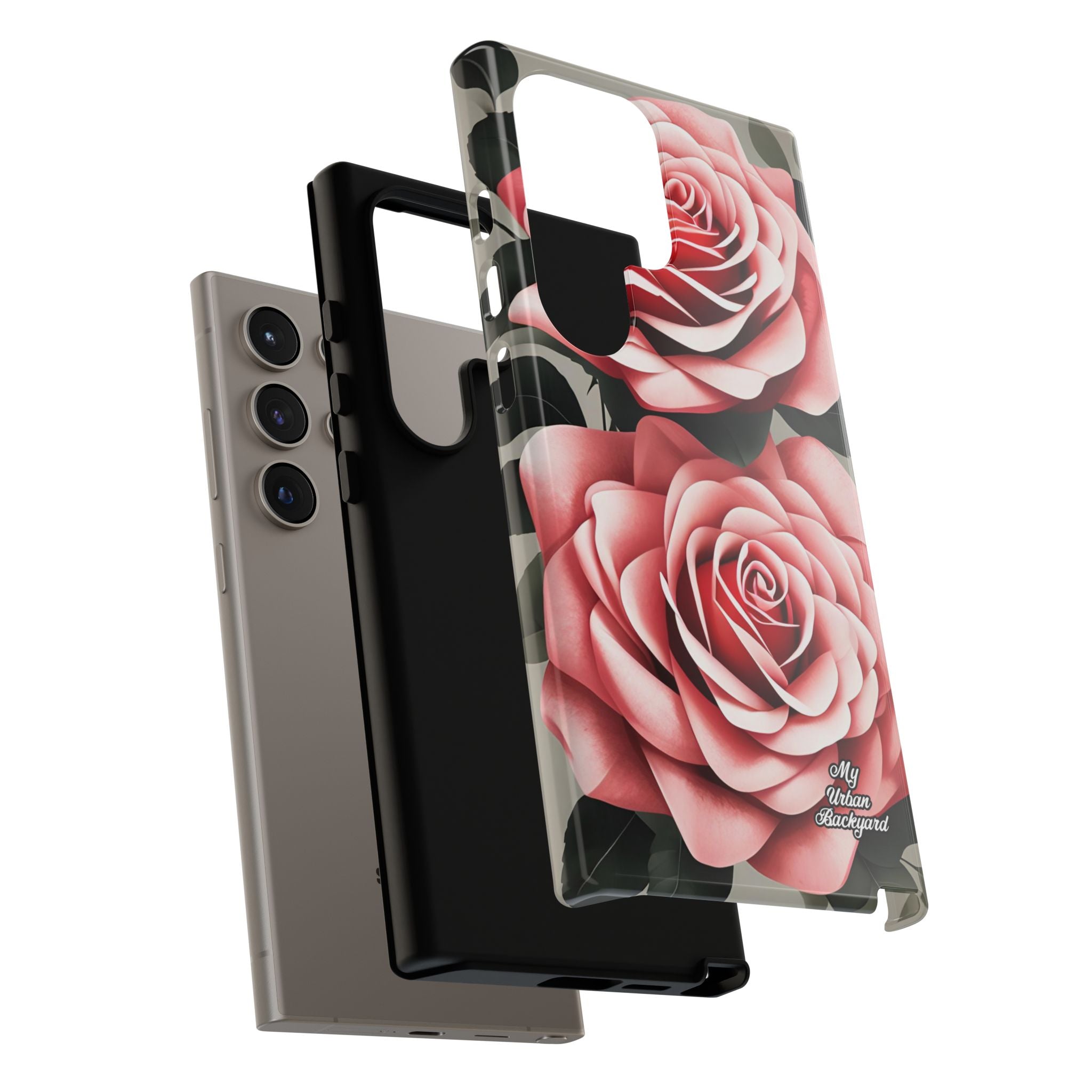 Pink Rose Flowers, Cell Phone Case - Apple, Samsung or Google Pixel