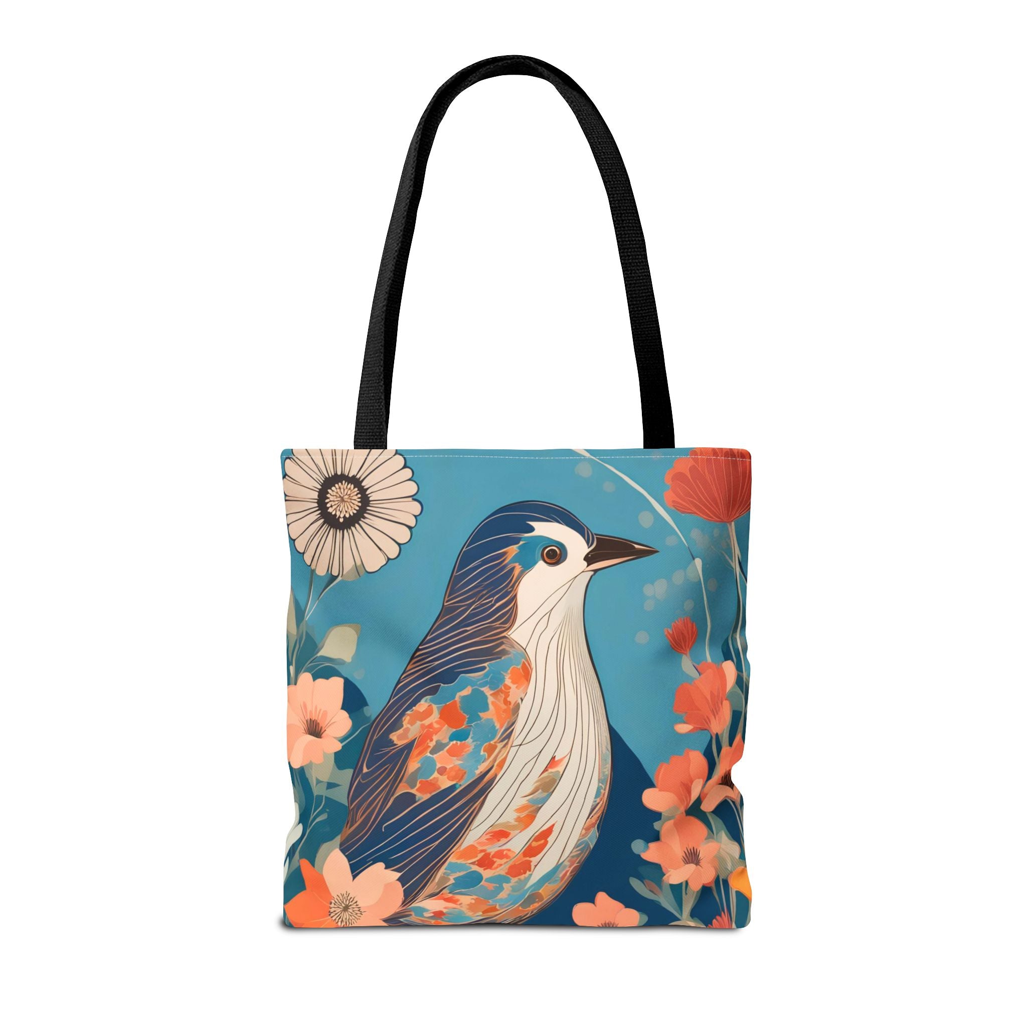 Colorful Bird, Everyday Tote Bag w Cotton Handles