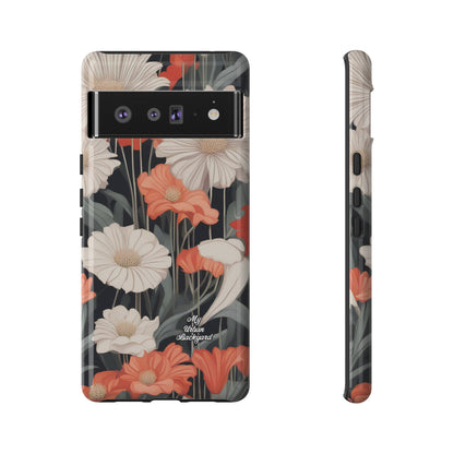 Art Deco Flowers, Cell Phone Case - Apple, Samsung or Google Pixel